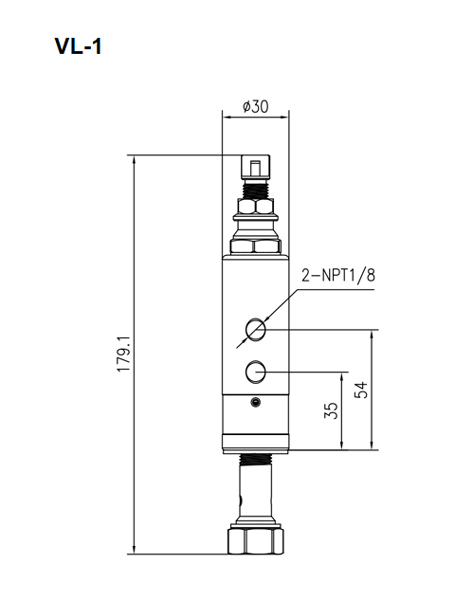 Technische tekening van VL-1 Doseerventielen Technische tekening van VL-1 Doseerventielen