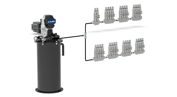 Smeersystemen met één lijn